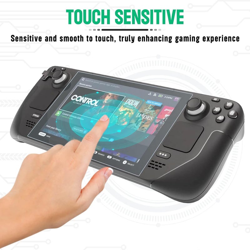 Ambison 2 Pack Matte Glass Screen Protector for Steam Deck 7.0''/Steam Deck OLED 7.4'', Anti Glare & Anti Fingerprint, High Sensitivity, 9H Tempered Glass Film, Scratch Resistant, Bubble Free - Image 4